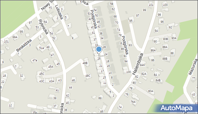 Ruda Śląska, Podgórska, 27, mapa Rudy Śląskiej