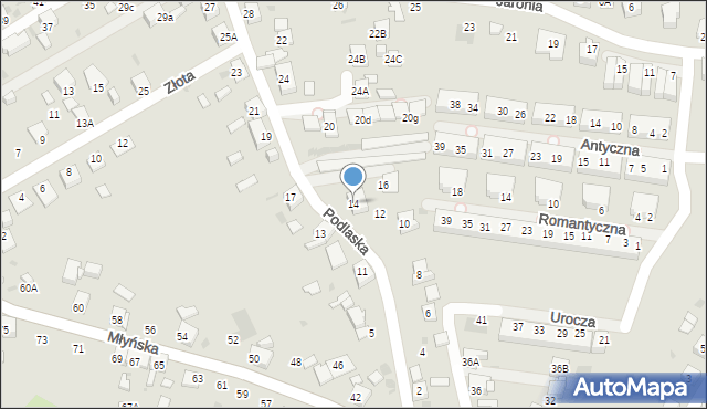 Ruda Śląska, Podlaska, 14, mapa Rudy Śląskiej