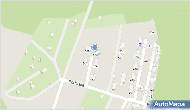 Ruda Śląska, Podlaska, 52B, mapa Rudy Śląskiej