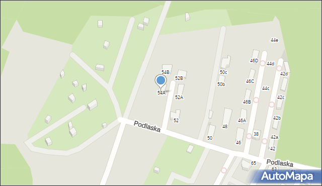 Ruda Śląska, Podlaska, 54A, mapa Rudy Śląskiej