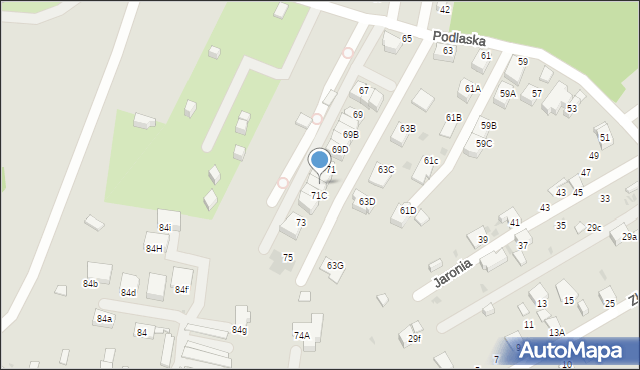 Ruda Śląska, Podlaska, 71B, mapa Rudy Śląskiej
