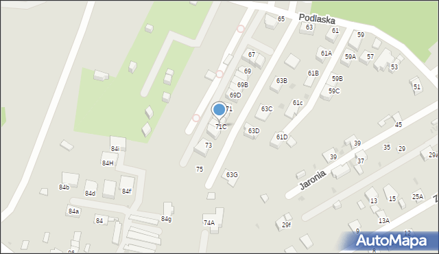 Ruda Śląska, Podlaska, 71C, mapa Rudy Śląskiej