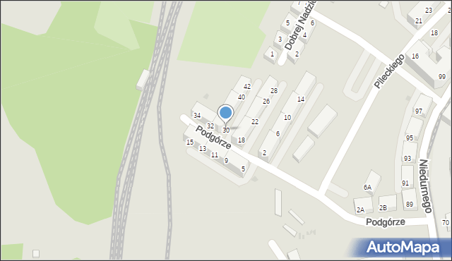 Ruda Śląska, Podgórze, 30, mapa Rudy Śląskiej