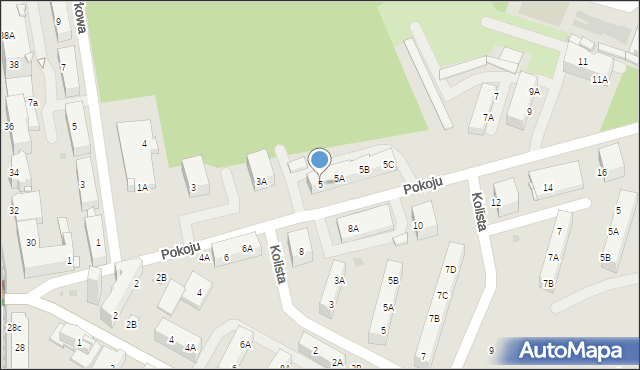 Ruda Śląska, Pokoju, 5, mapa Rudy Śląskiej