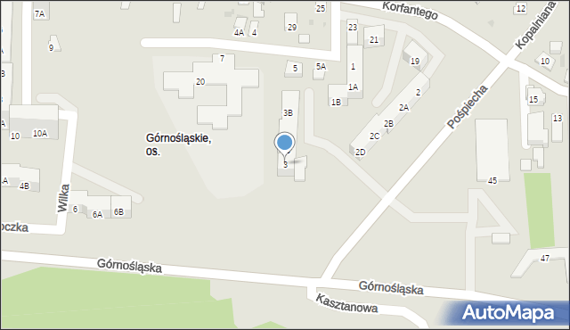 Ruda Śląska, Pośpiecha Wincentego, 3, mapa Rudy Śląskiej