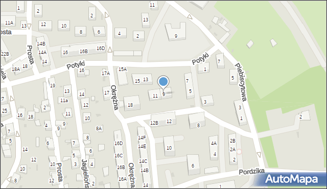 Ruda Śląska, Potyki Augustyna, ks., 9, mapa Rudy Śląskiej
