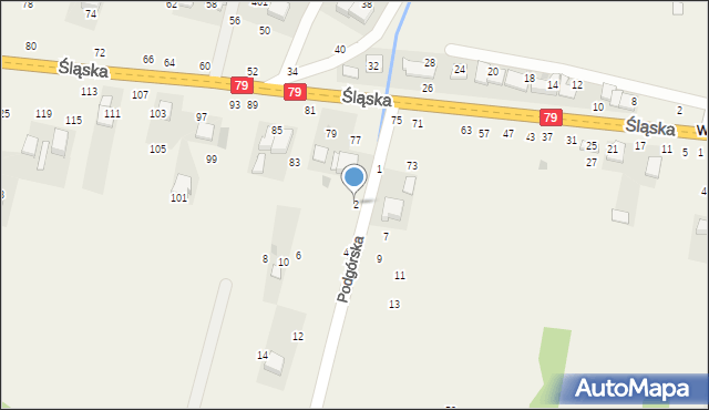 Rudawa, Podgórska, 2, mapa Rudawa