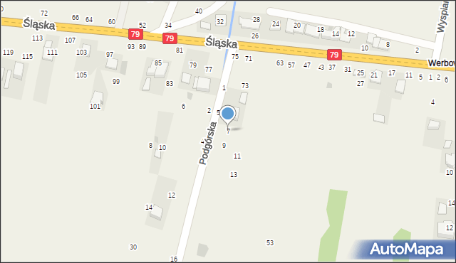 Rudawa, Podgórska, 7, mapa Rudawa