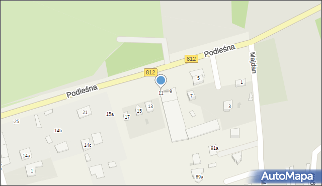 Rudka, Podleśna, 11, mapa Rudka