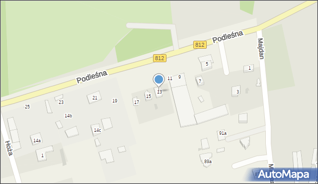 Rudka, Podleśna, 13, mapa Rudka