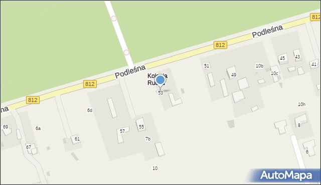 Rudka, Podleśna, 53, mapa Rudka