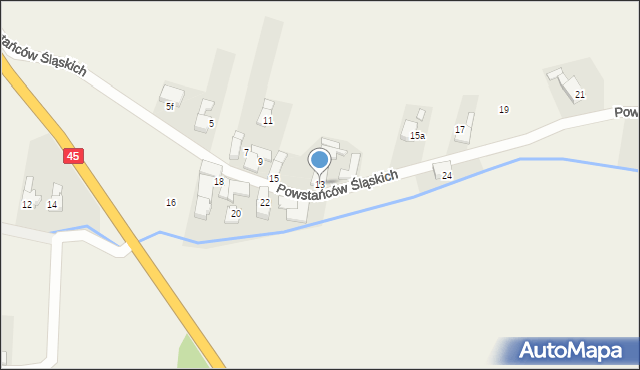 Rudnik, Powstańców Śląskich, 13, mapa Rudnik