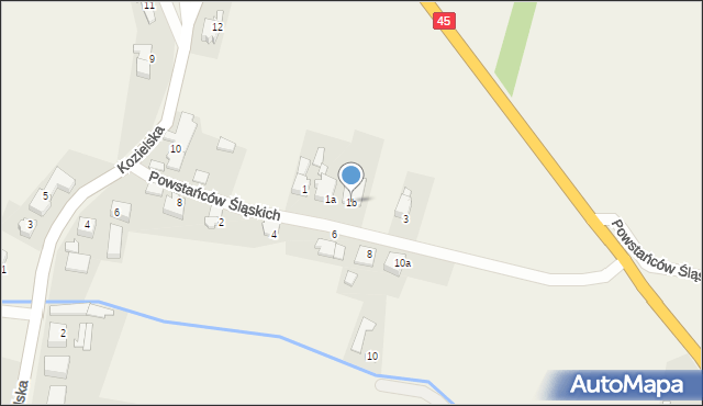 Rudnik, Powstańców Śląskich, 1b, mapa Rudnik