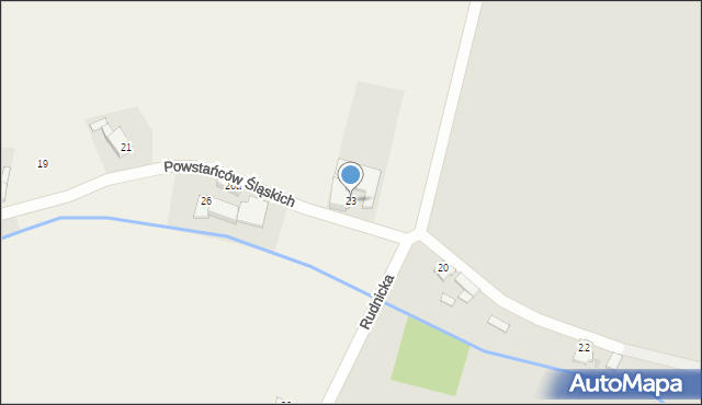 Rudnik, Powstańców Śląskich, 23, mapa Rudnik