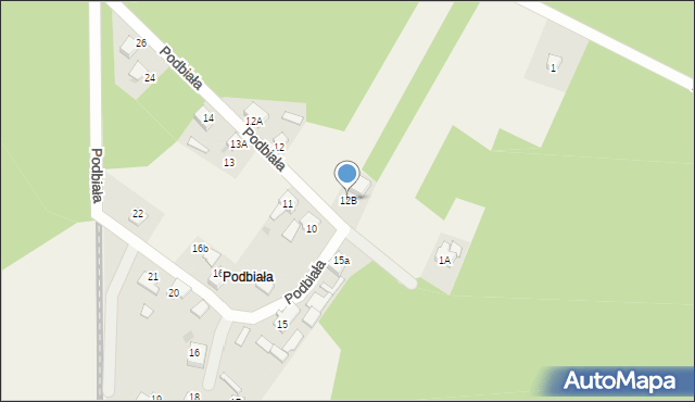 Rudy, Podbiała, 12B, mapa Rudy