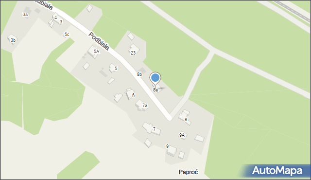 Rudy, Podbiała, 8a, mapa Rudy