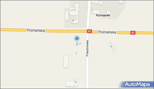 Rumianek, Poznańska, 11, mapa Rumianek