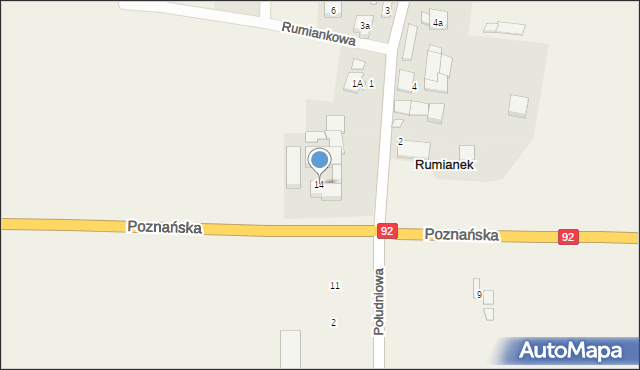 Rumianek, Poznańska, 14, mapa Rumianek