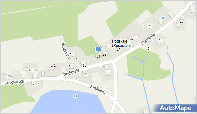 Rusocice, Podskale, 13, mapa Rusocice