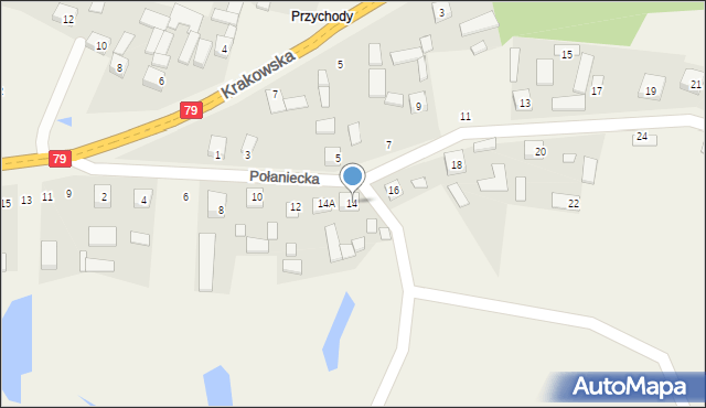 Ruszcza, Połaniecka, 14, mapa Ruszcza