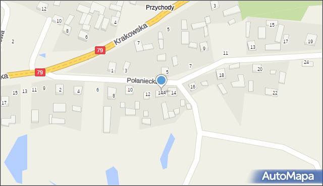 Ruszcza, Połaniecka, 14A, mapa Ruszcza