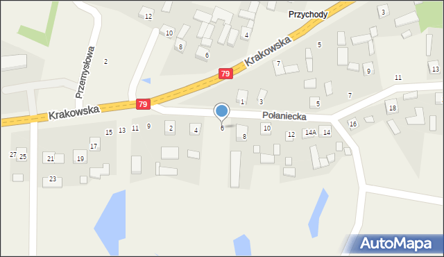 Ruszcza, Połaniecka, 6, mapa Ruszcza