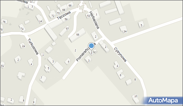 Ruszowice, Pomarańczowa, 1, mapa Ruszowice