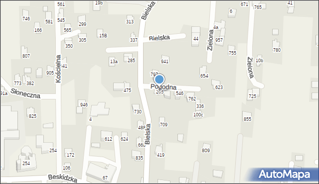 Rybarzowice, Pogodna, 205, mapa Rybarzowice