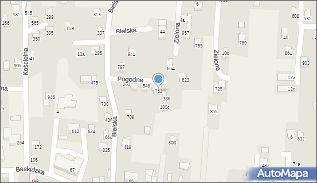 Rybarzowice, Pogodna, 762, mapa Rybarzowice