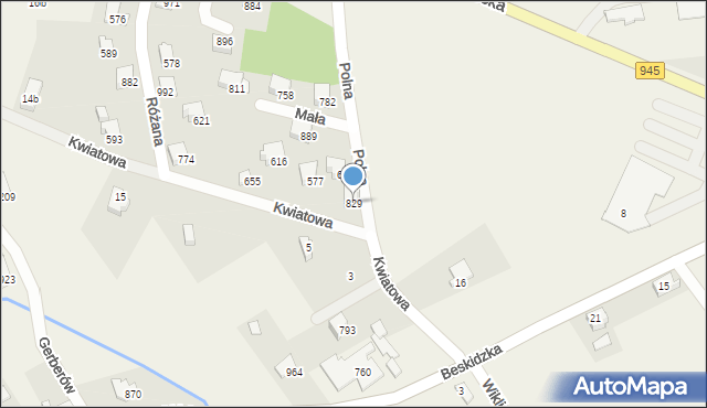 Rybarzowice, Polna, 829, mapa Rybarzowice