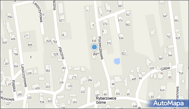 Rybarzowice, Porzeczkowa, 999, mapa Rybarzowice