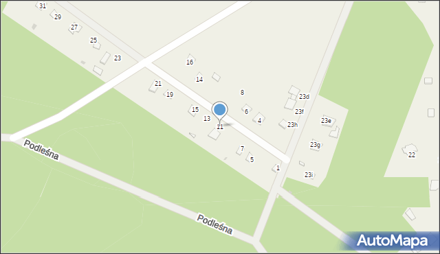 Rybczyzna, Podleśna, 11, mapa Rybczyzna