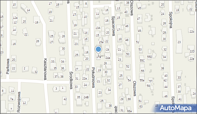 Rybie, Południowa, 17a, mapa Rybie