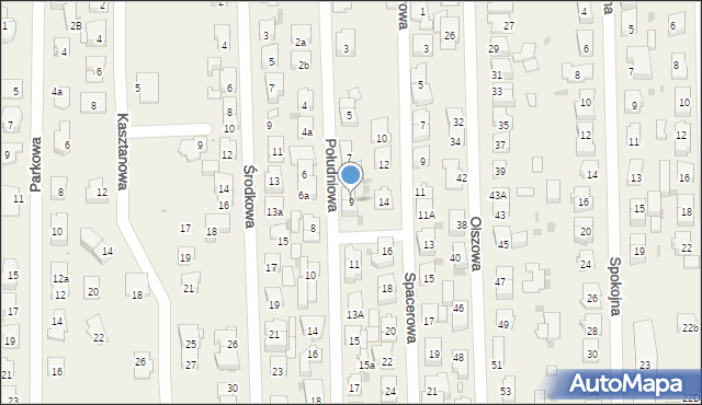 Rybie, Południowa, 9, mapa Rybie