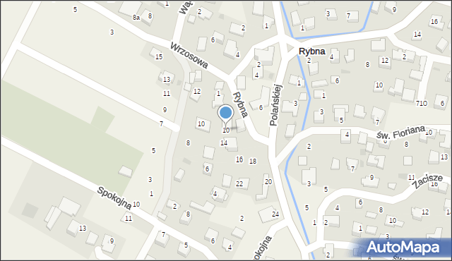 Rybna, Polańskiej Aleksandry, 10, mapa Rybna