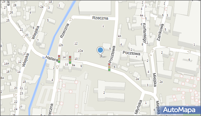 Rybnik, Pocztowa, 8, mapa Rybnika