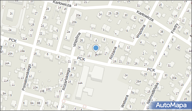 Rybnik, Polskiego Czerwonego Krzyża, 15, mapa Rybnika