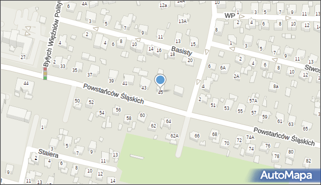 Rybnik, Powstańców Śląskich, 45, mapa Rybnika