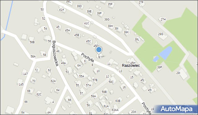 Rybnik, Pochyła, 9, mapa Rybnika