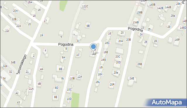 Rybnik, Pogodna, 14a, mapa Rybnika