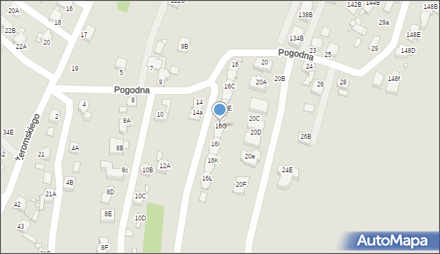 Rybnik, Pogodna, 16G, mapa Rybnika