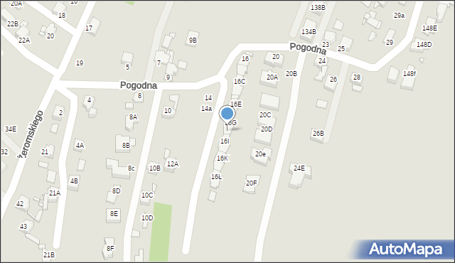 Rybnik, Pogodna, 16H, mapa Rybnika