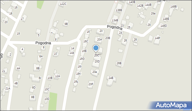 Rybnik, Pogodna, 20C, mapa Rybnika