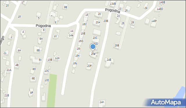 Rybnik, Pogodna, 20e, mapa Rybnika