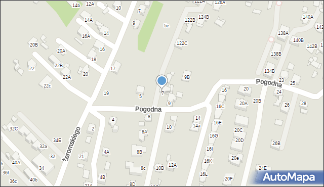 Rybnik, Pogodna, 7, mapa Rybnika