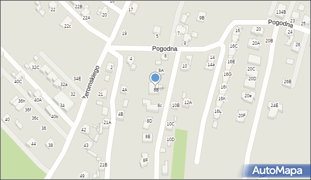 Rybnik, Pogodna, 8B, mapa Rybnika