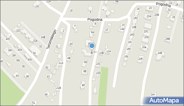 Rybnik, Pogodna, 8c, mapa Rybnika