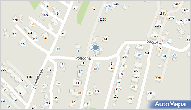 Rybnik, Pogodna, 9, mapa Rybnika