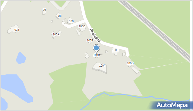 Rybnik, Podleśna, 100D, mapa Rybnika