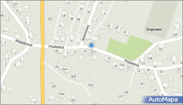 Rybnik, Podleśna, 12, mapa Rybnika